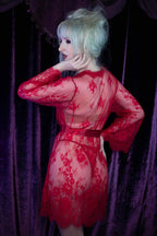 Anette - Red Eyelash Lace Robe