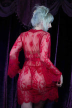 Anette - Red Eyelash Lace Robe