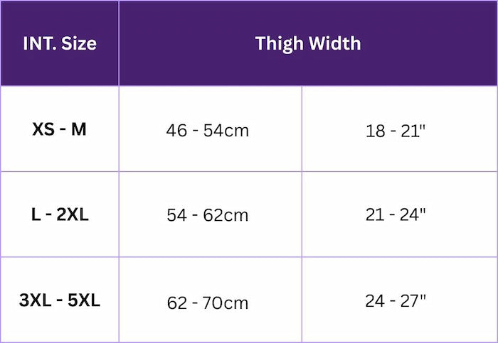 Size chart for Black Ruffle Fishnet Stockings